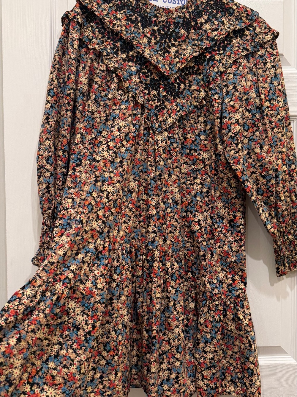MANGO SIZE M Women’s Floral Long Sleeve Dress in Multi-Color